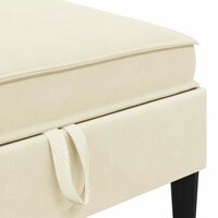 Hocker met Opslag Cr&egrave;mekleurig Fluweel 7