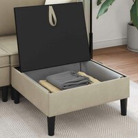 Hocker met Opslag Zand Fluweel 3