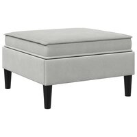 Hocker met Opslag Lichtgrijs Fluweel 6