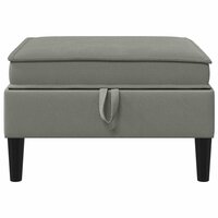 Hocker met Opslag Donkergrijs Fluweel 4