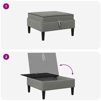 Hocker met Opslag Donkergrijs Fluweel 8