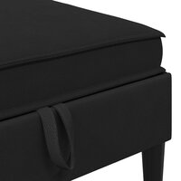 Hocker met Opslag Zwart Fluweel 7