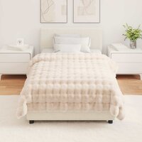 Antislip deken van imitatie konijnenbont Olite Beige Polyester 4