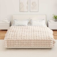 Antislip deken van imitatie konijnenbont Olite Beige Polyester 4