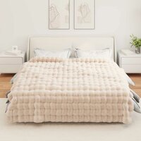 Antislip deken van imitatie konijnenbont Olite Beige Polyester 4