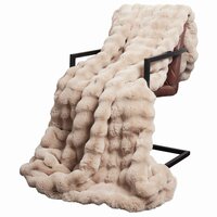 Antislip deken van imitatie konijnenbont Olite Beige Polyester 3