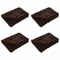 Antislip deken van imitatie konijnenbont Olite 4 st Kameel 2