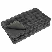 Antislip deken van imitatie konijnenbont Olite Donkergrijs 2
