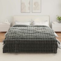 Antislip deken van imitatie konijnenbont Olite 4 st Donkergrijs 4