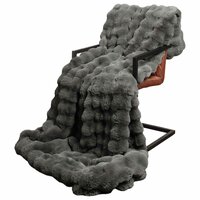 Antislip deken van imitatie konijnenbont Olite 4 st Donkergrijs 3