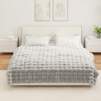 Antislip deken van imitatie konijnenbont Olite Grijs Polyester 4