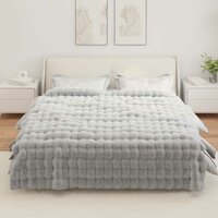 Antislip deken van imitatie konijnenbont Olite Grijs Polyester 4