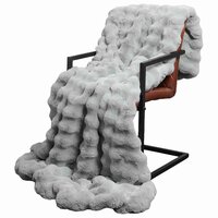 Antislip deken van imitatie konijnenbont Olite 4 st Grijs 3