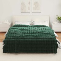 Antislip deken van imitatie konijnenbont Olite Donkergroen 4