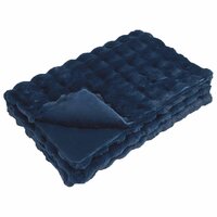 Antislip deken van imitatie konijnenbont Olite Marineblauw 2