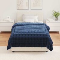 Antislip deken van imitatie konijnenbont Olite Marineblauw 4