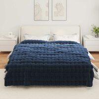 Antislip deken van imitatie konijnenbont Olite 4 st Marineblauw 4