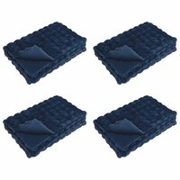 Antislip deken van imitatie konijnenbont Olite 4 st Marineblauw 2