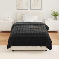 Antislip deken van imitatie konijnenbont Olite 4 st Zwart 4