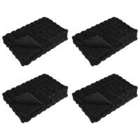 Antislip deken van imitatie konijnenbont Olite 4 st Zwart 2