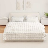 Antislip deken van imitatie konijnenbont Olite 4 st Wit 4
