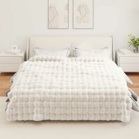 Antislip deken van imitatie konijnenbont Olite 4 st Wit 4