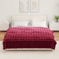 Antislip deken van imitatie konijnenbont Olite Bordeaux Rood 4