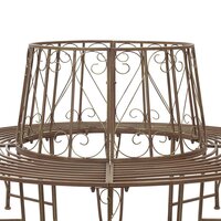 Boombank 8 zitplaatsen &Oslash; 160 x 89 cm Staal Antiek Bruin 5