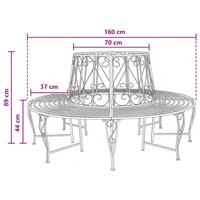 Boombank 8 zitplaatsen &Oslash; 160 x 89 cm Staal Antiek Bruin 6