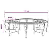 Boombank 8 zitplaatsen &Oslash; 160 x 44 cm Staal Antiek wit 5