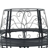 Boombank 8 zitplaatsen &Oslash; 160 x 89 cm Staal Zwart Rond 5