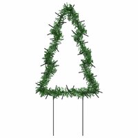 Kerstverlichting kerstboom 3 st met grondpinnen 50 LED&amp;apos;s 30 cm 3
