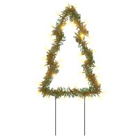 Kerstverlichting kerstboom 3 st met grondpinnen 50 LED&amp;apos;s 30 cm 4