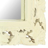 Spiegel handgesneden 80x50 cm massief mangohout wit 4