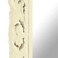 Spiegel handgesneden 80x50 cm massief mangohout wit 5