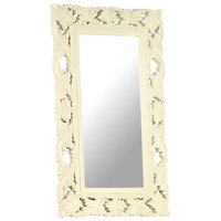 Spiegel handgesneden 80x50 cm massief mangohout wit 7