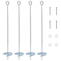 Aardeankers 4 st Gegalvaniseerd metaal zilver 2