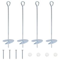 Aardeankers 4 st &Oslash;10 x 40 cm Gegalvaniseerd metaal zilver 2