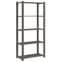 Opbergrek 5-laags 80x38x170 cm massief grenenhout grijs 2