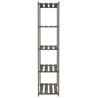 Opbergrek 5-laags 80x38x170 cm massief grenenhout grijs 4