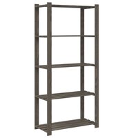 Opbergrek 5-laags 80x38x170 cm massief grenenhout grijs 5
