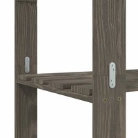 Opbergrek 5-laags 80x38x170 cm massief grenenhout grijs 6