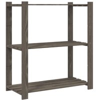 Opbergrek 3-laags 80x38x90 cm massief grenenhout grijs 2