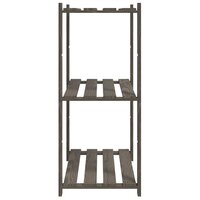 Opbergrek 3-laags 80x38x90 cm massief grenenhout grijs 4