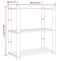 Opbergrek 3-laags 80x38x90 cm massief grenenhout grijs 7