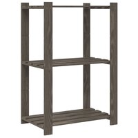 Opbergrek 3-laags 60x38x90 cm massief grenenhout grijs 5
