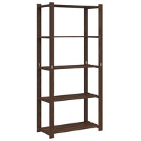 Opbergrek 5-laags 80x38x170 cm massief grenenhout bruin 2