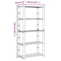 Opbergrek 5-laags 80x38x170 cm massief grenenhout bruin 7