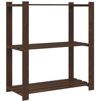 Opbergrek 3-laags 80x38x90 cm massief grenenhout bruin 5