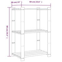 Opbergrek 3-laags 60x38x90 cm massief grenenhout bruin 7